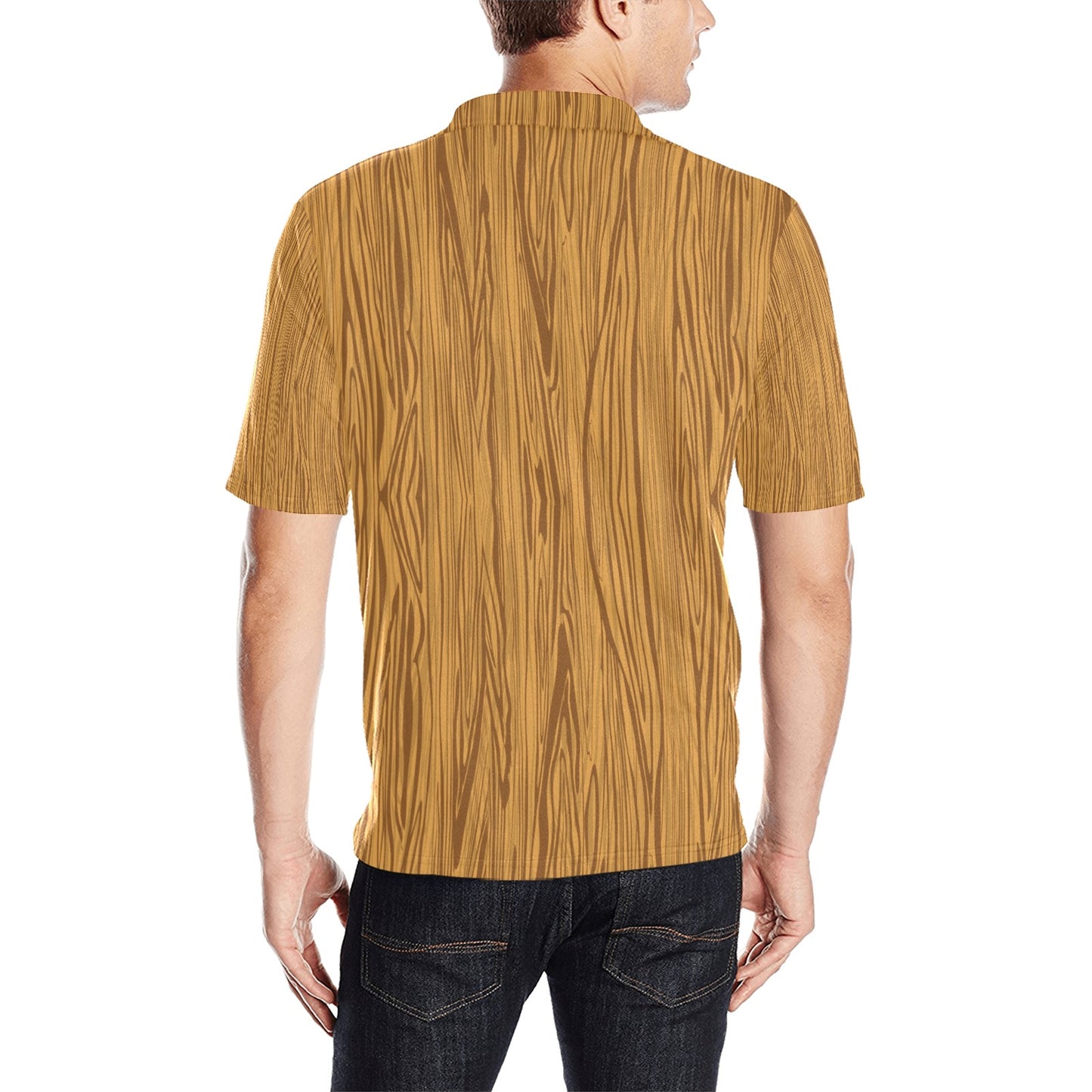 Wood Texture Print Design LKS301 Men Polo Shirt