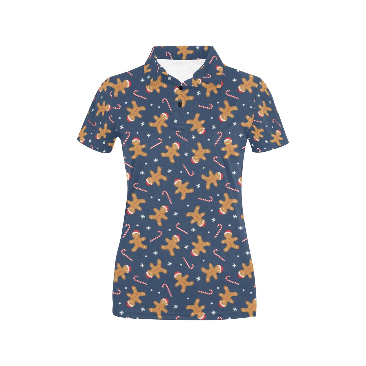 Gingerbread Pattern Print Design 01 Women's Polo Shirt