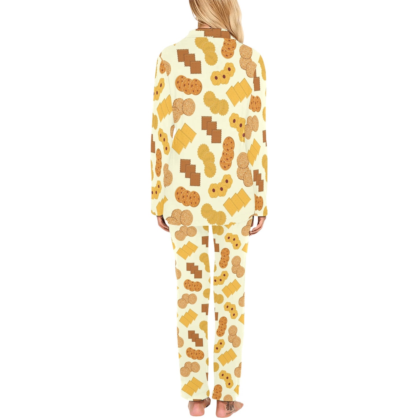 Cookie Pattern Print Design 06 Women's Long Pajama Set