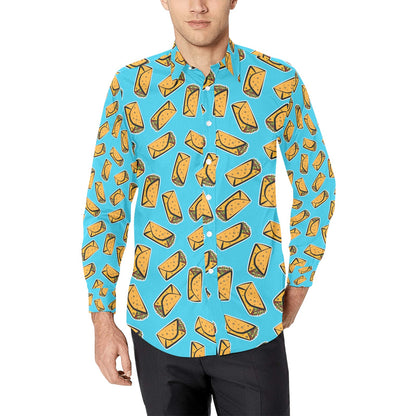 Burrito Print Design LKS301 Men's Long Sleeve Dress Shirt
