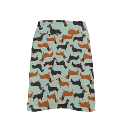 Dachshund Cute Print Pattern 17" Golf & Pickleball Skort with Pockets