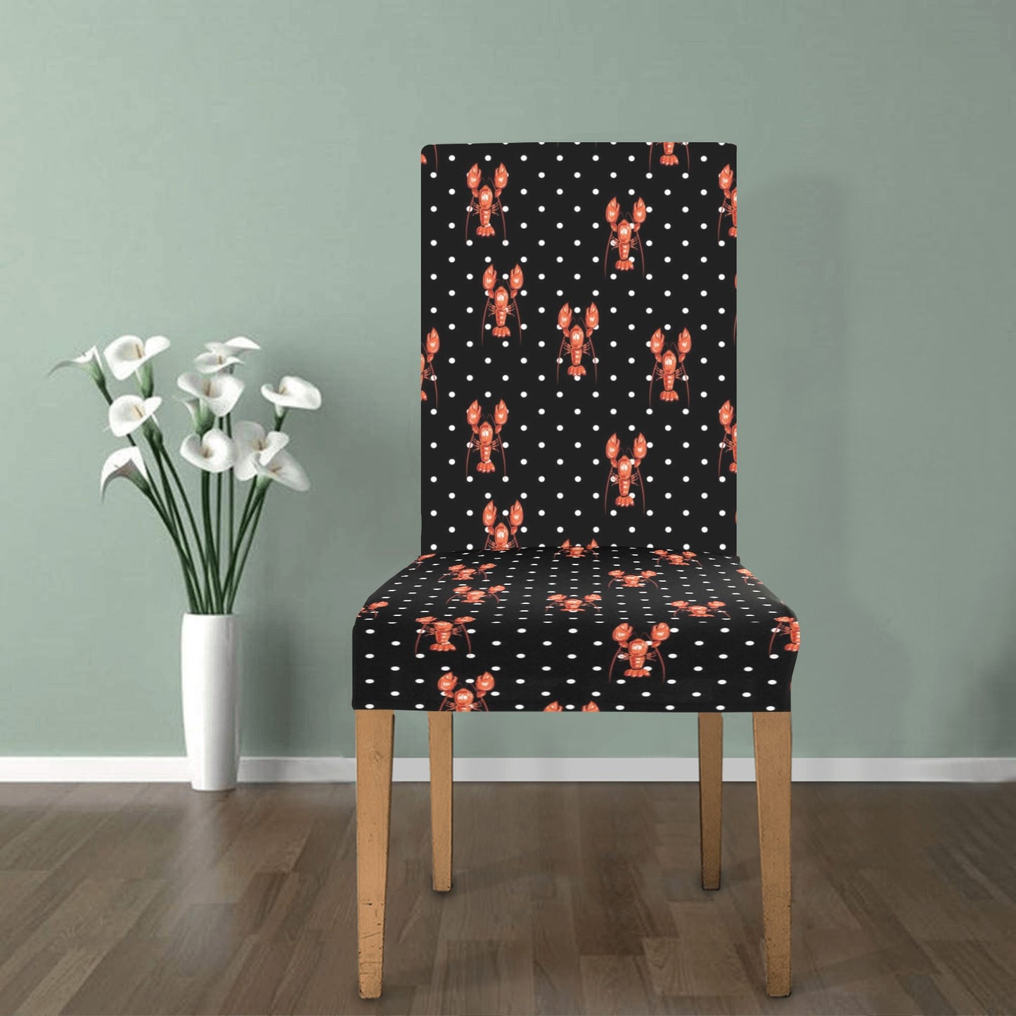 Lobster Print Design LKS401 Dining Chair Slipcover