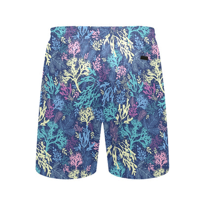Seaweed Print Design LKS301 Men's Swim Trunks Beach Shorts