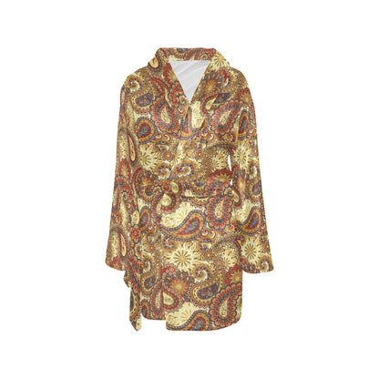Boho Pattern Print Design 08 Women's Fleece Robe