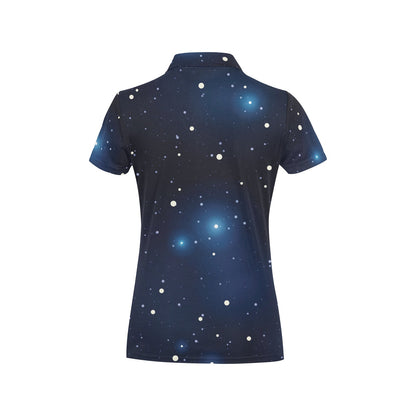 Night sky Pattern Print Design A02 Women's Polo Shirt