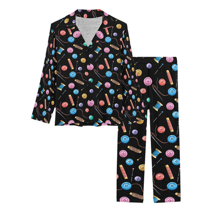 Sewing Print Design LKS309 Women's Long Pajama Set