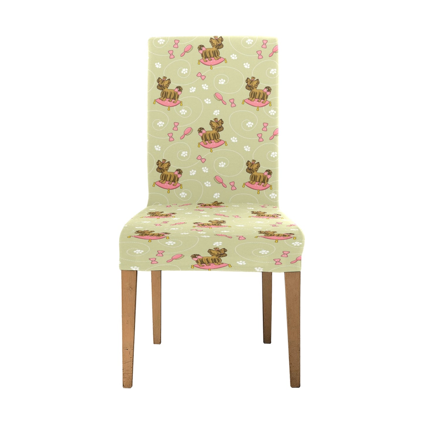 Yorkshire Cute Terriers Print Design LKS301 Dining Chair Slipcover