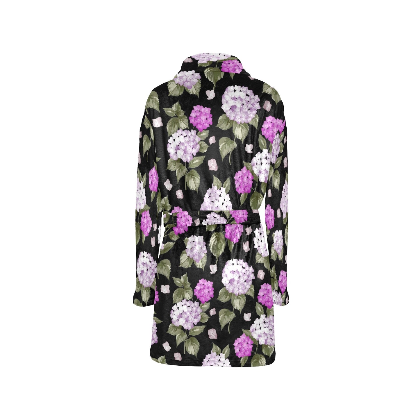 Hydrangea Pattern Print Design HD011 Women's Fleece Robe