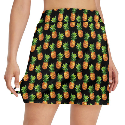 Pineapple Cute Print Design Pattern 17" Golf & Pickleball Skort with Pockets