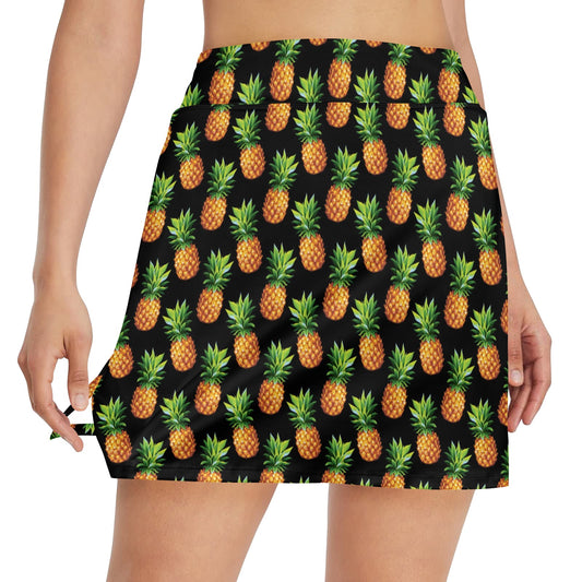 Pineapple Cute Print Design Pattern 17" Golf & Pickleball Skort with Pockets