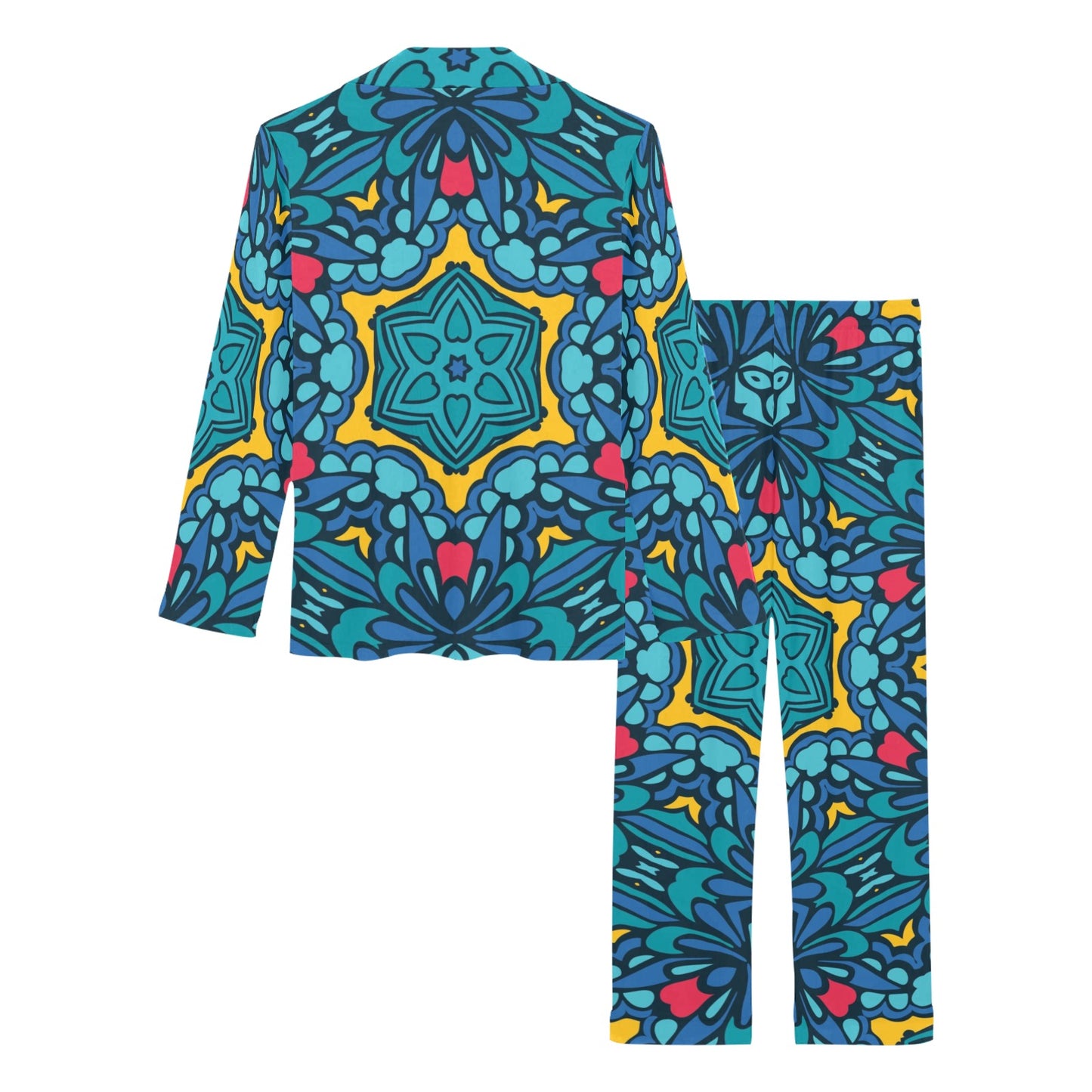 Kaleidoscope Pattern Print Design 04 Women's Long Pajama Set