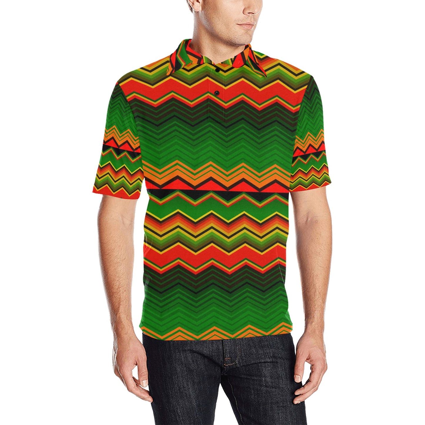 Serape Print Design LKS306 Men Polo Shirt