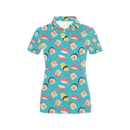 Sushi Print Design LKS305 Women's Polo Shirt