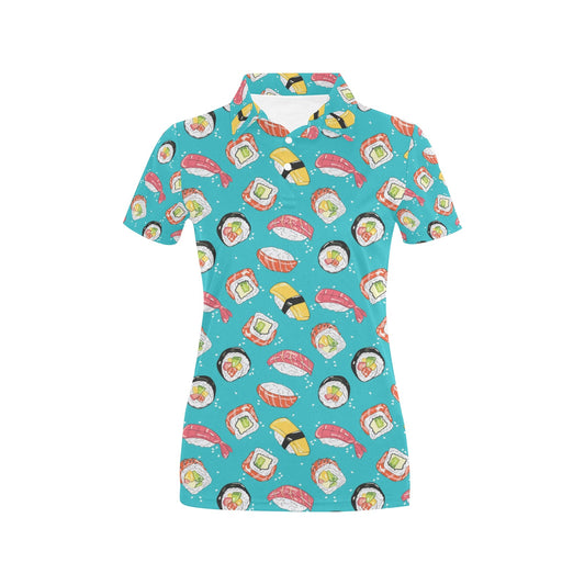 Sushi Print Design LKS305 Women's Polo Shirt