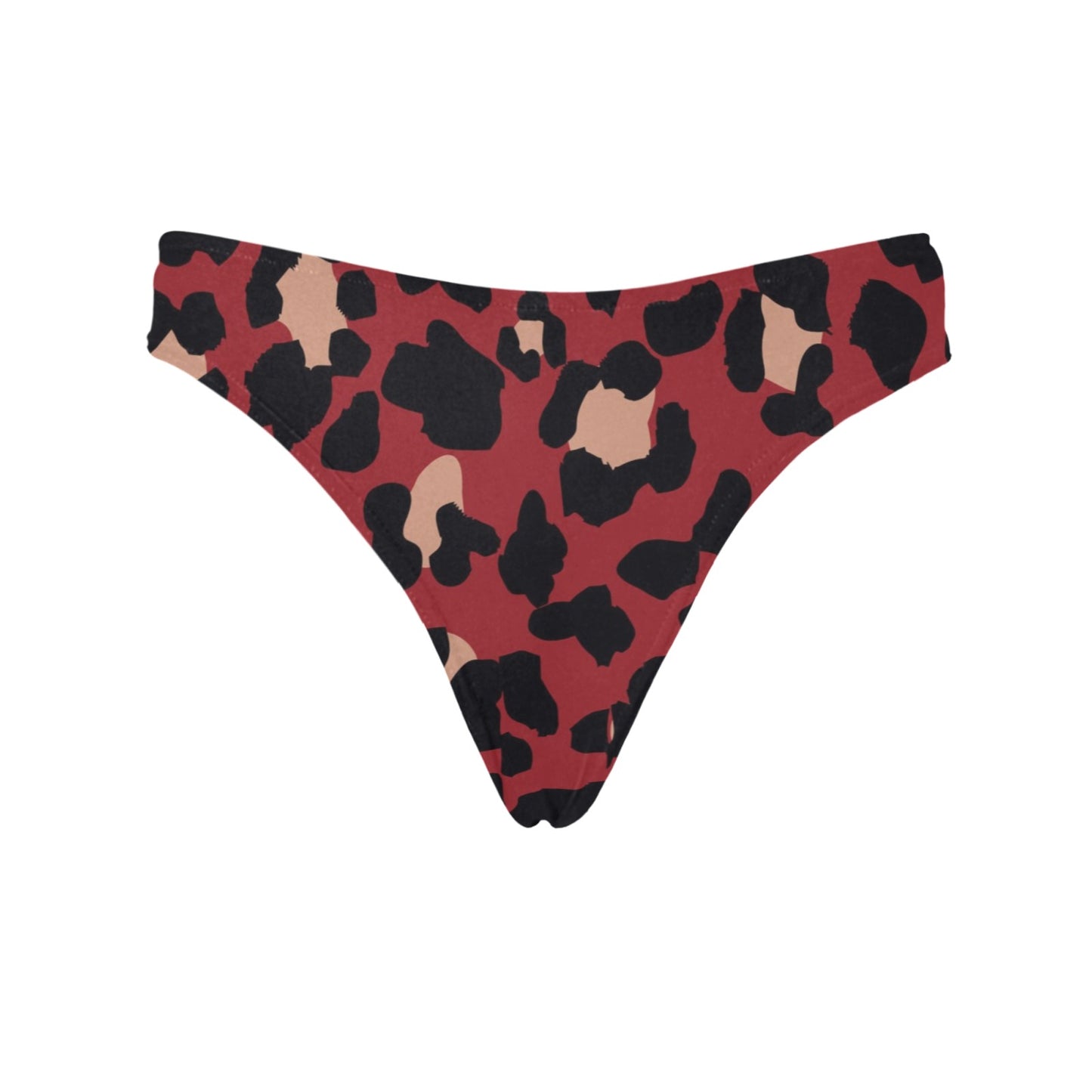 Cheetah Red Print Pattern Women's Thongs