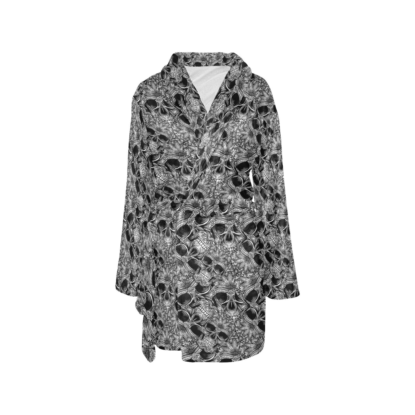 Skull Tattoo Design Print Women's Fleece Robe