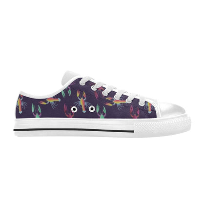 Lobster Print Design LKS402 Women's White Low Top Shoes