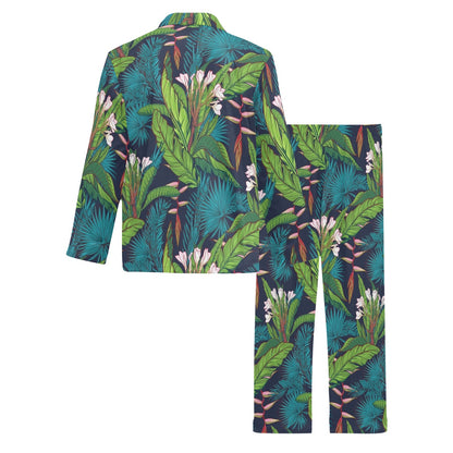 Rainforest Pattern Print Design RF01 Men's Long Pajama Set