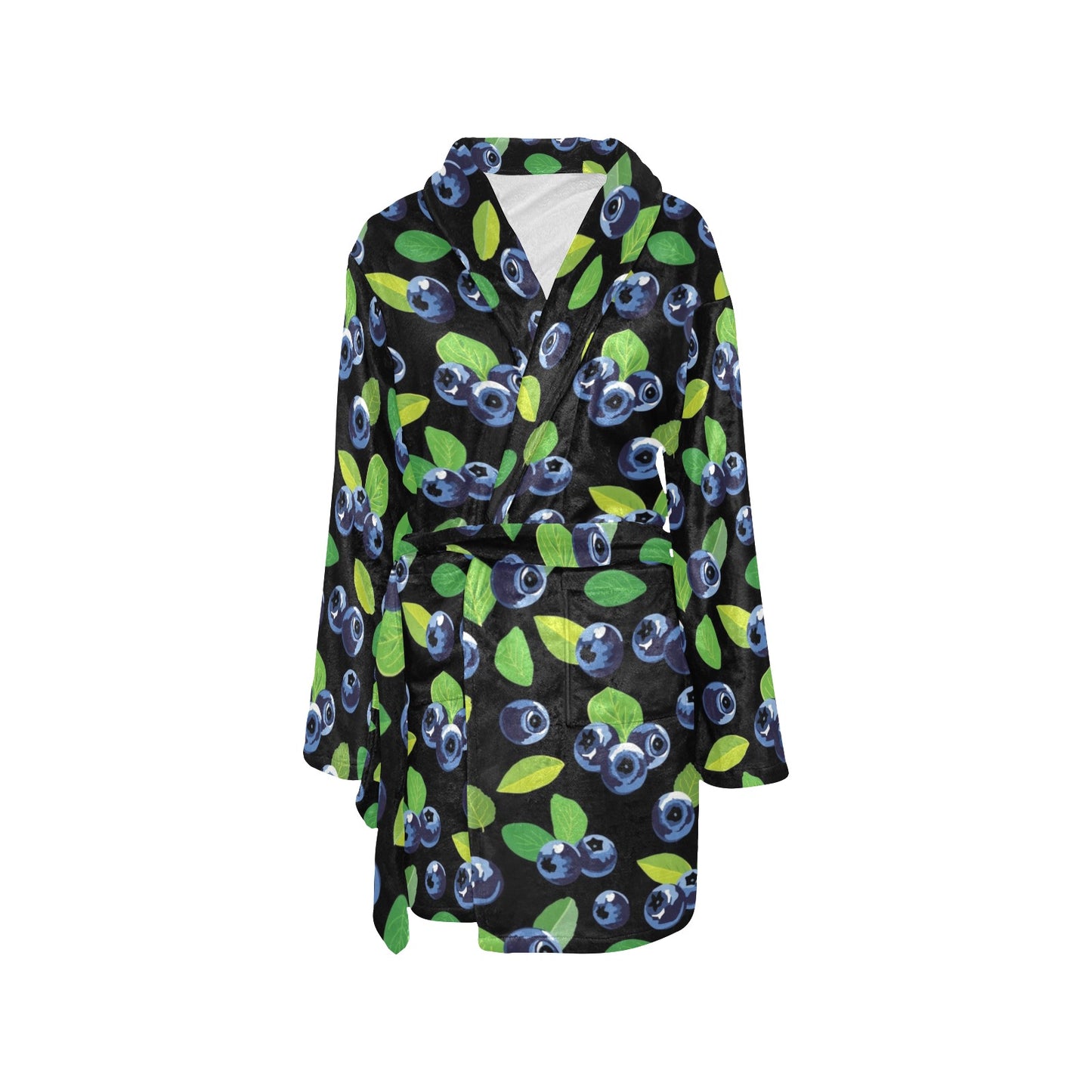 Blueberry Pattern Print Design BB03 Women's Fleece Robe