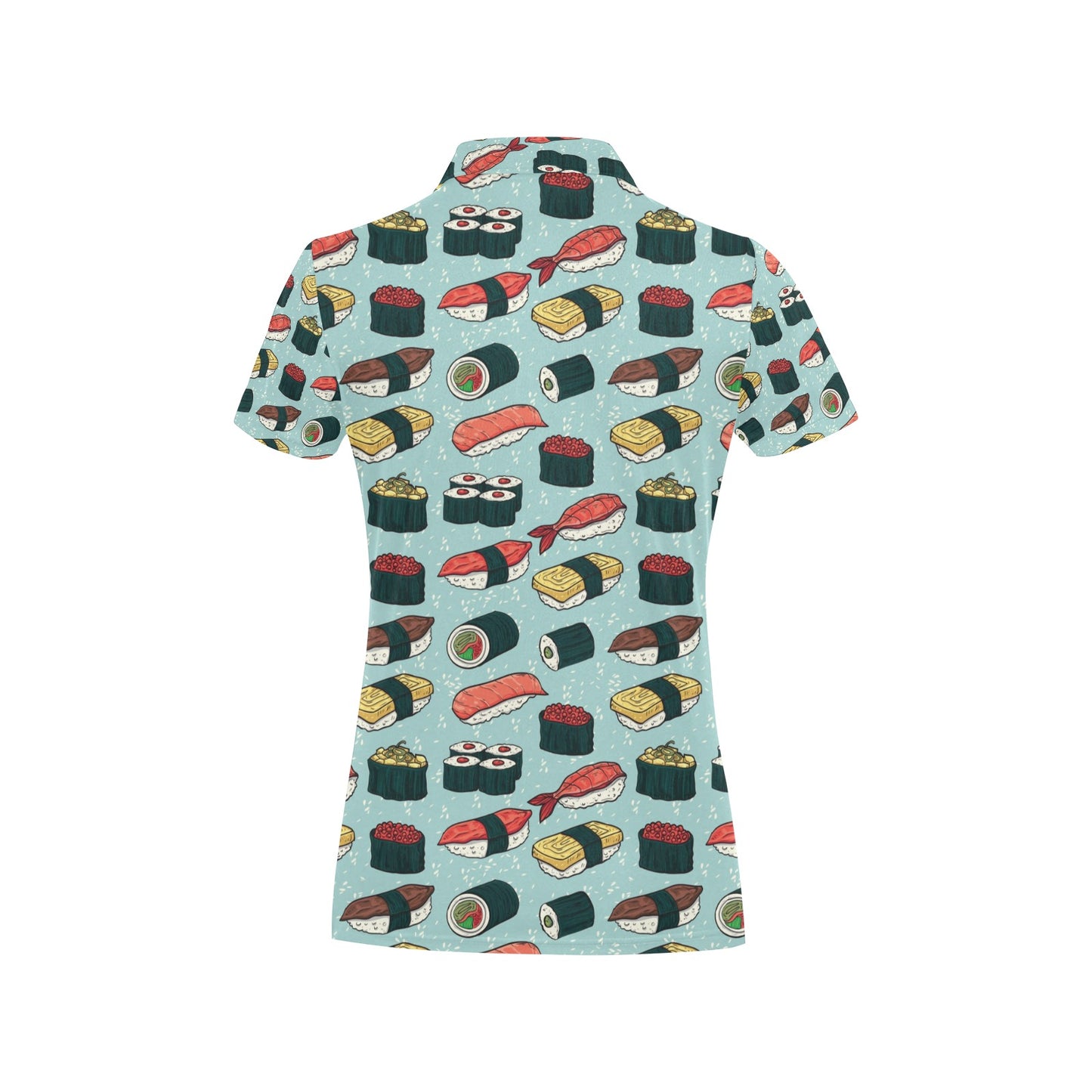 Sushi Pattern Design Women's Polo Shirt