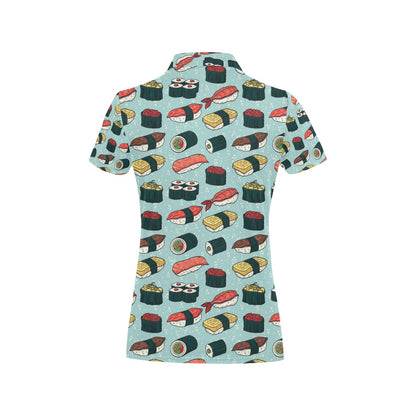 Sushi Pattern Design Women's Polo Shirt