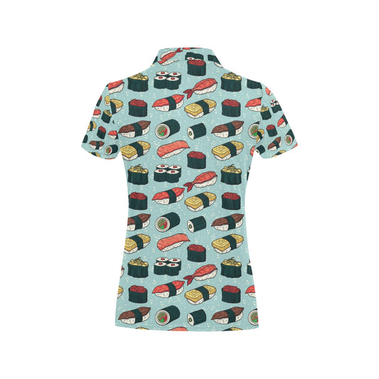 Sushi Pattern Design Women's Polo Shirt
