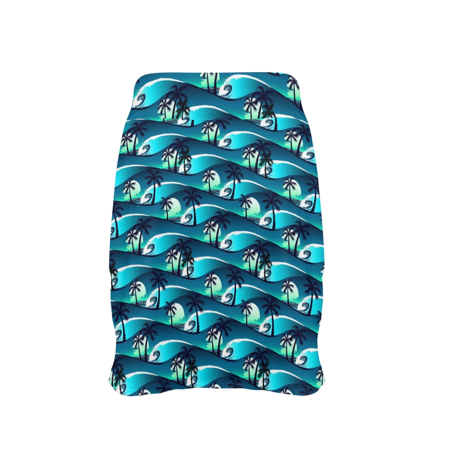 Beach Wave Design Print 17" Golf & Pickleball Skort with Pockets
