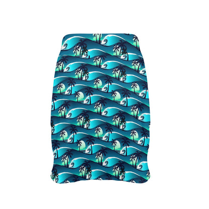 Beach Wave Design Print 17" Golf & Pickleball Skort with Pockets