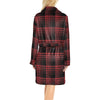 Tartan Red Black Print Design LKS303 Women's Fleece Robe