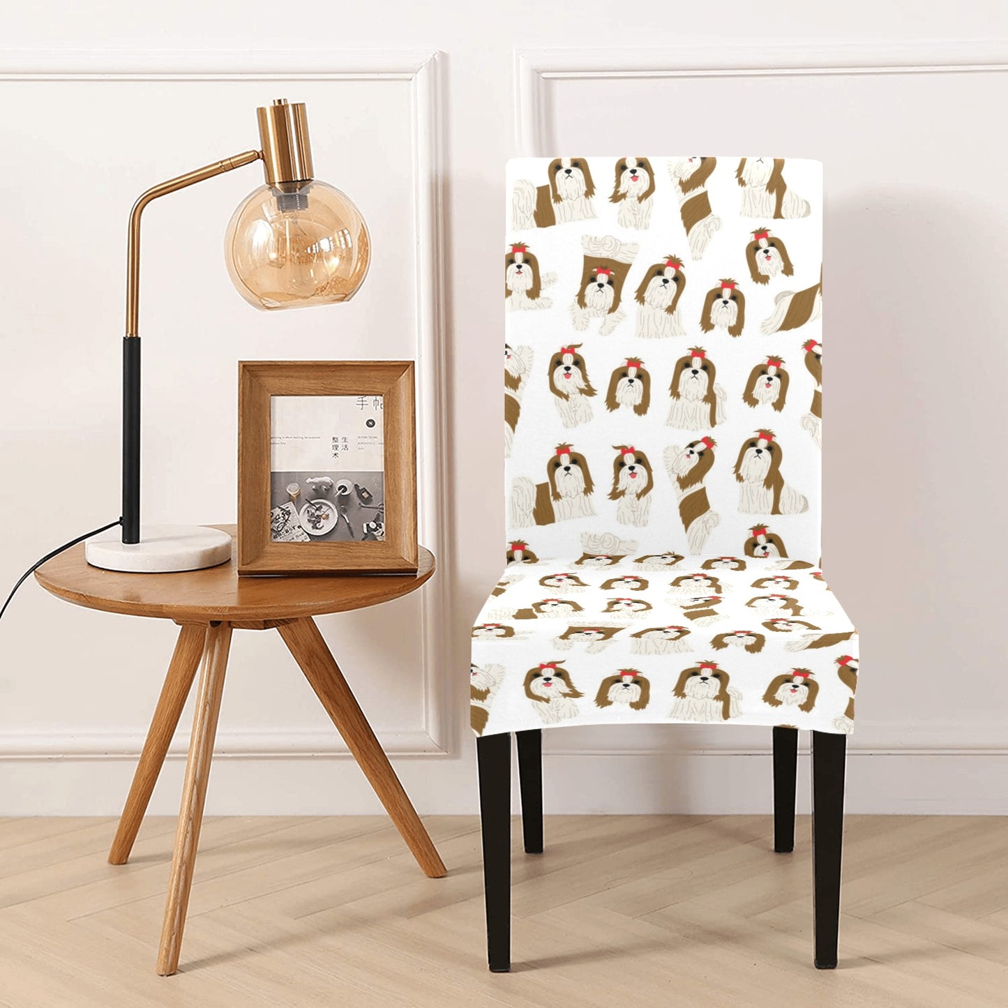 Shih Tzu Print Design LKS302 Dining Chair Slipcover
