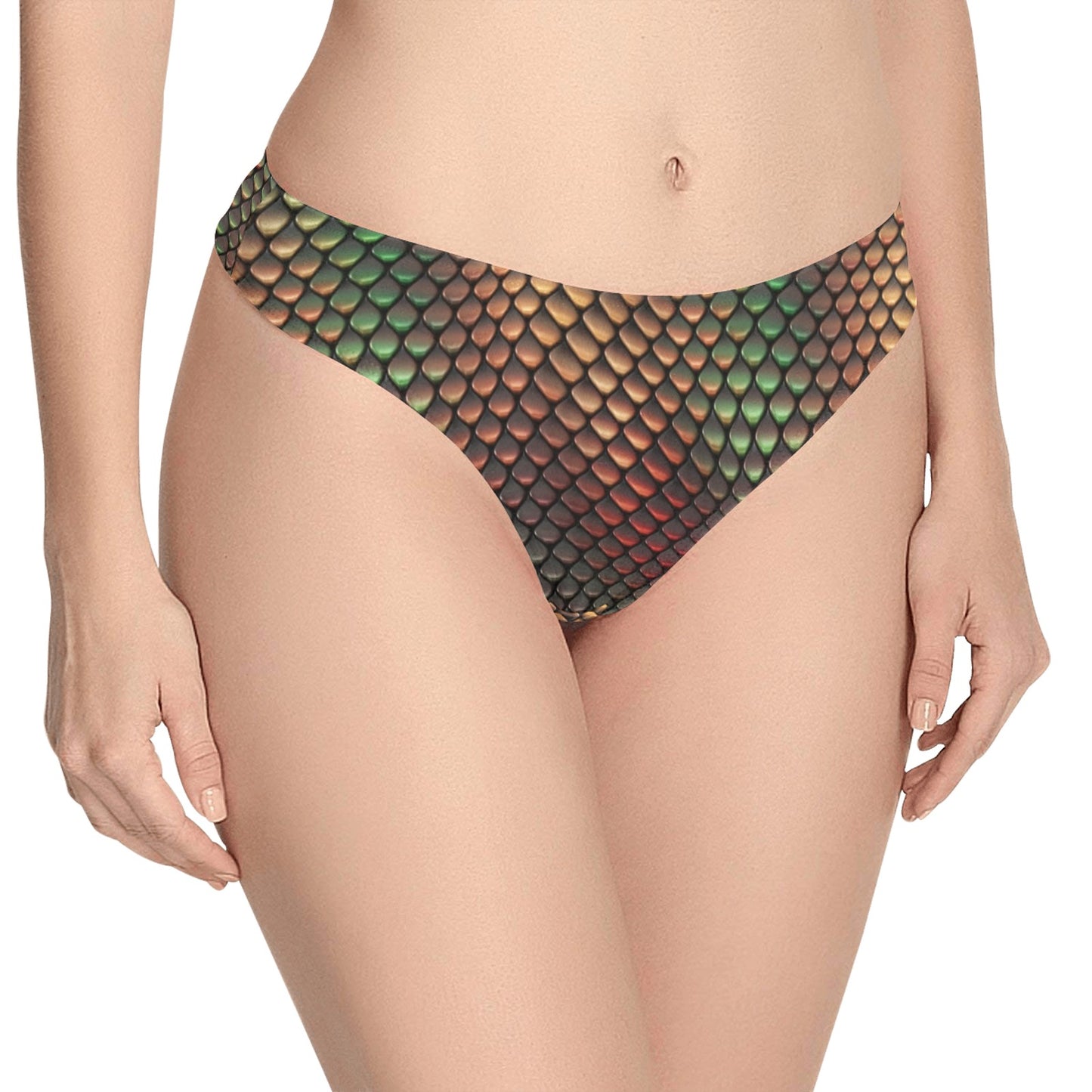 Snake Skin Colorful Print Women's Thongs
