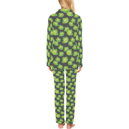 Cabbage Pattern Print Design 01 Women's Long Pajama Set
