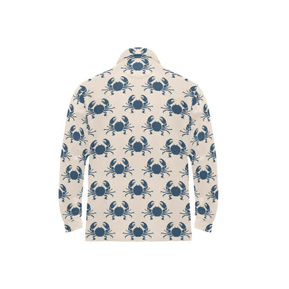 Crab Pattern Print Design 02 Long Sleeve Polo Shirt For Men's