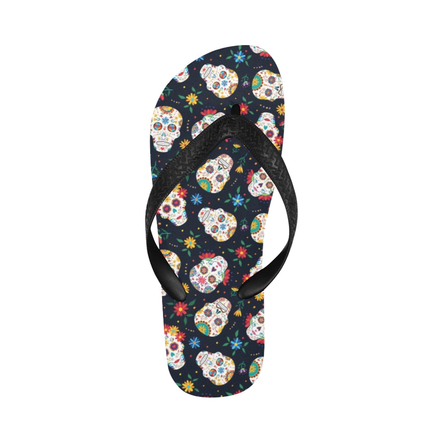 Sugar Skull Print Design LKS305 Flip Flops