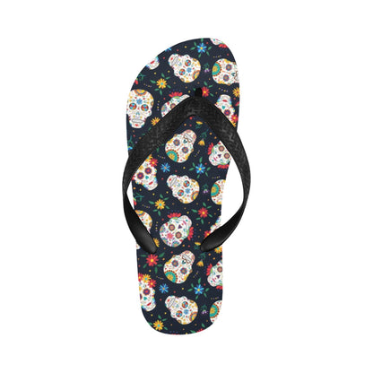 Sugar Skull Print Design LKS305 Flip Flops