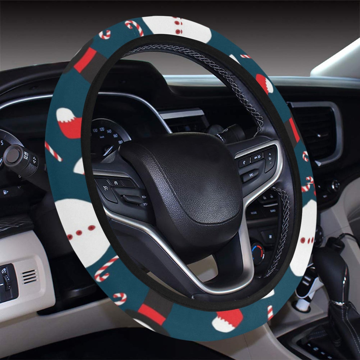 Snowman Print Design LKS301 Steering Wheel Cover with Elastic Edge