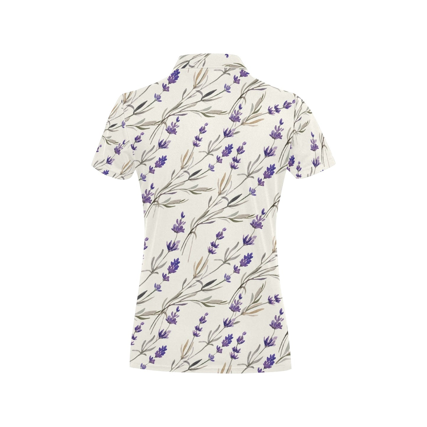 Lavender Pattern Print Design 01 Women's Polo Shirt