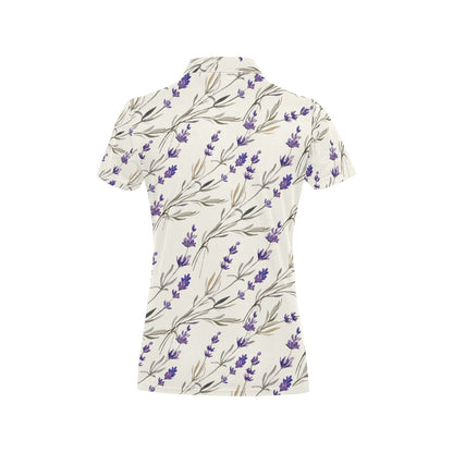 Lavender Pattern Print Design 01 Women's Polo Shirt