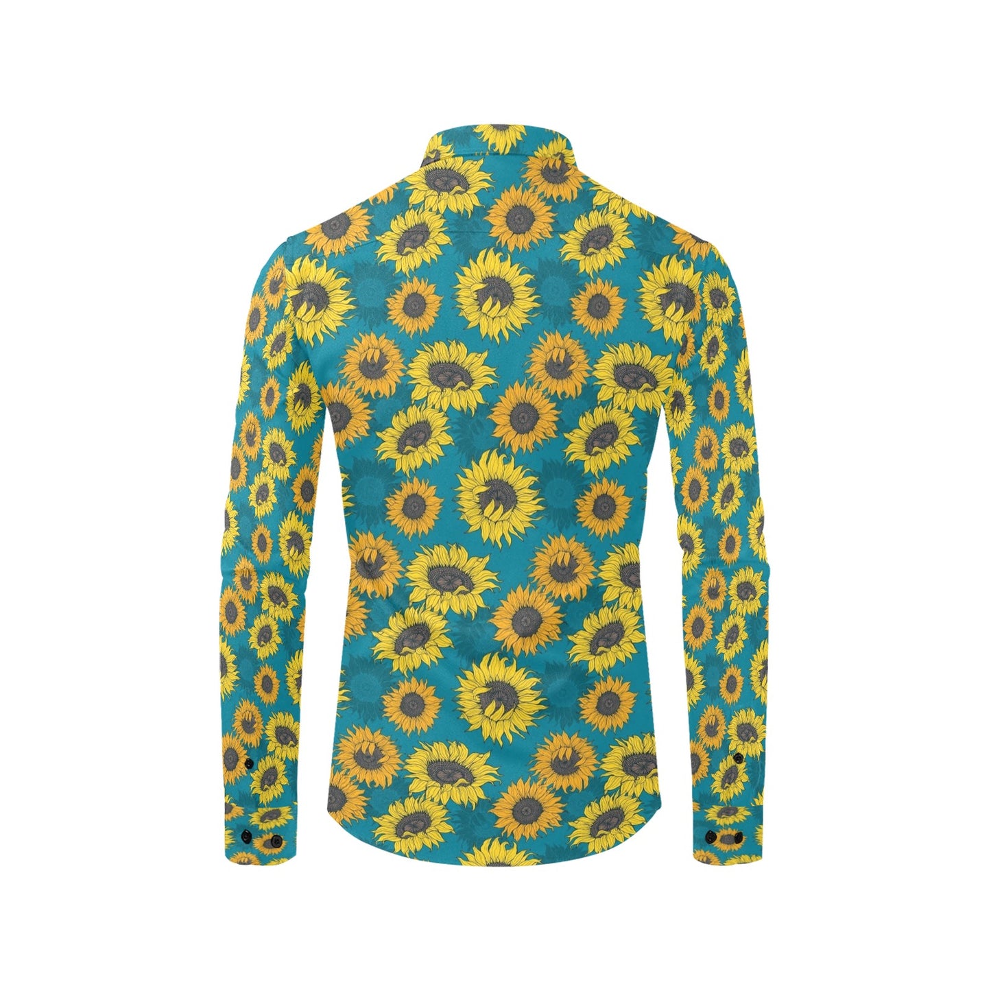 Sunflower Print Design LKS301 Men's Long Sleeve Dress Shirt