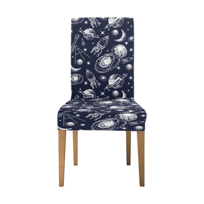 Space Rocket Print Design LKS301 Dining Chair Slipcover