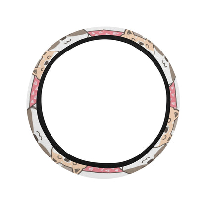 Shiba Inu Print Design LKS305 Steering Wheel Cover with Elastic Edge