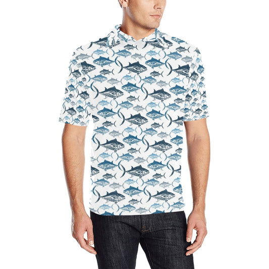 Tuna Fish Print Design LKS303 Men Polo Shirt