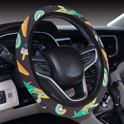 Surfboard T Rex Print Design LKS301 Steering Wheel Cover with Elastic Edge