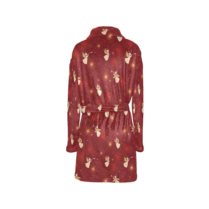 Angel Pattern Print Design 07 Women's Fleece Robe