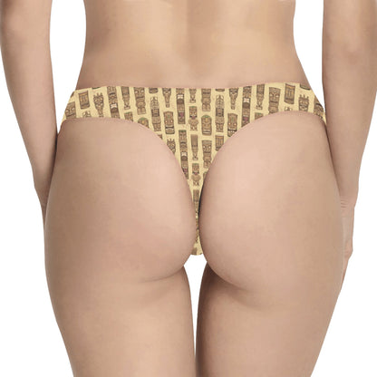 Totem Tiki Style Themed Design Women's Thongs