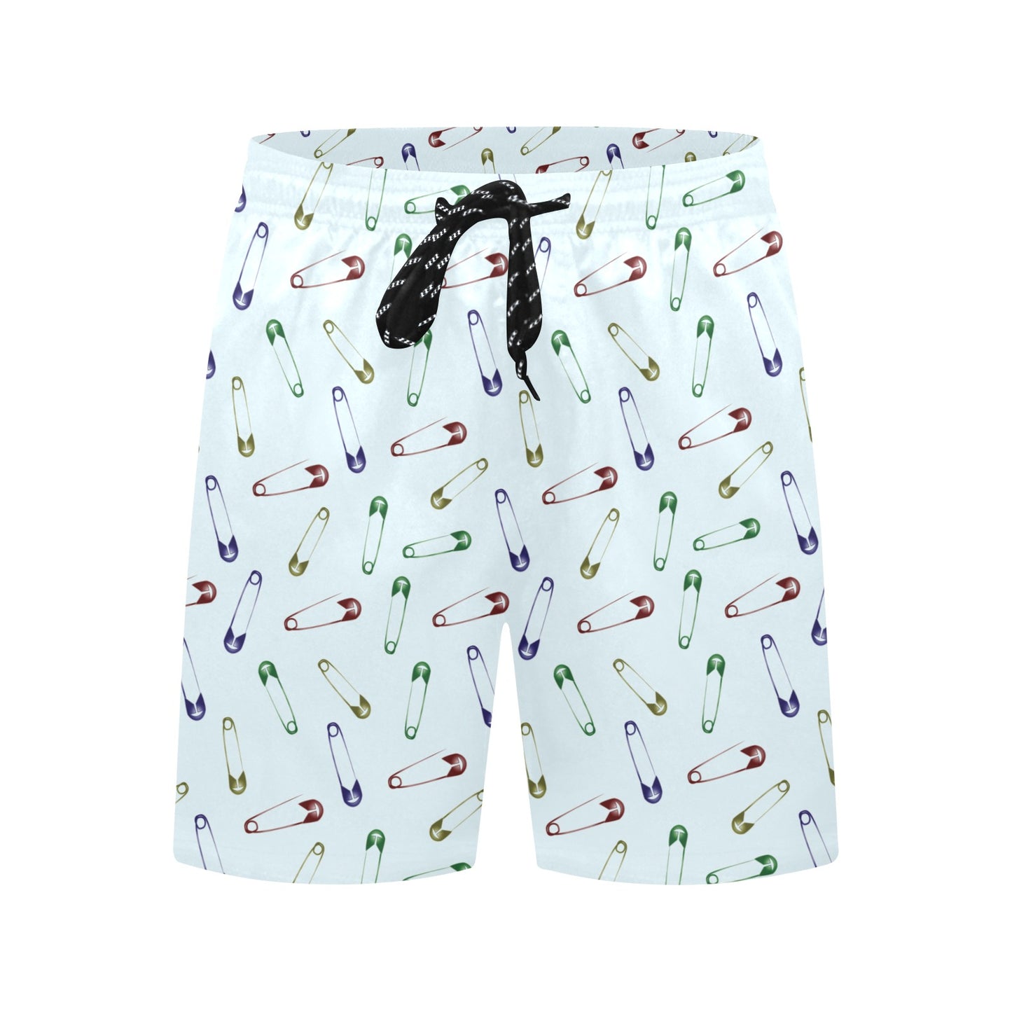 Safety Pin Print Design LKS303 Men's Swim Trunks Beach Shorts
