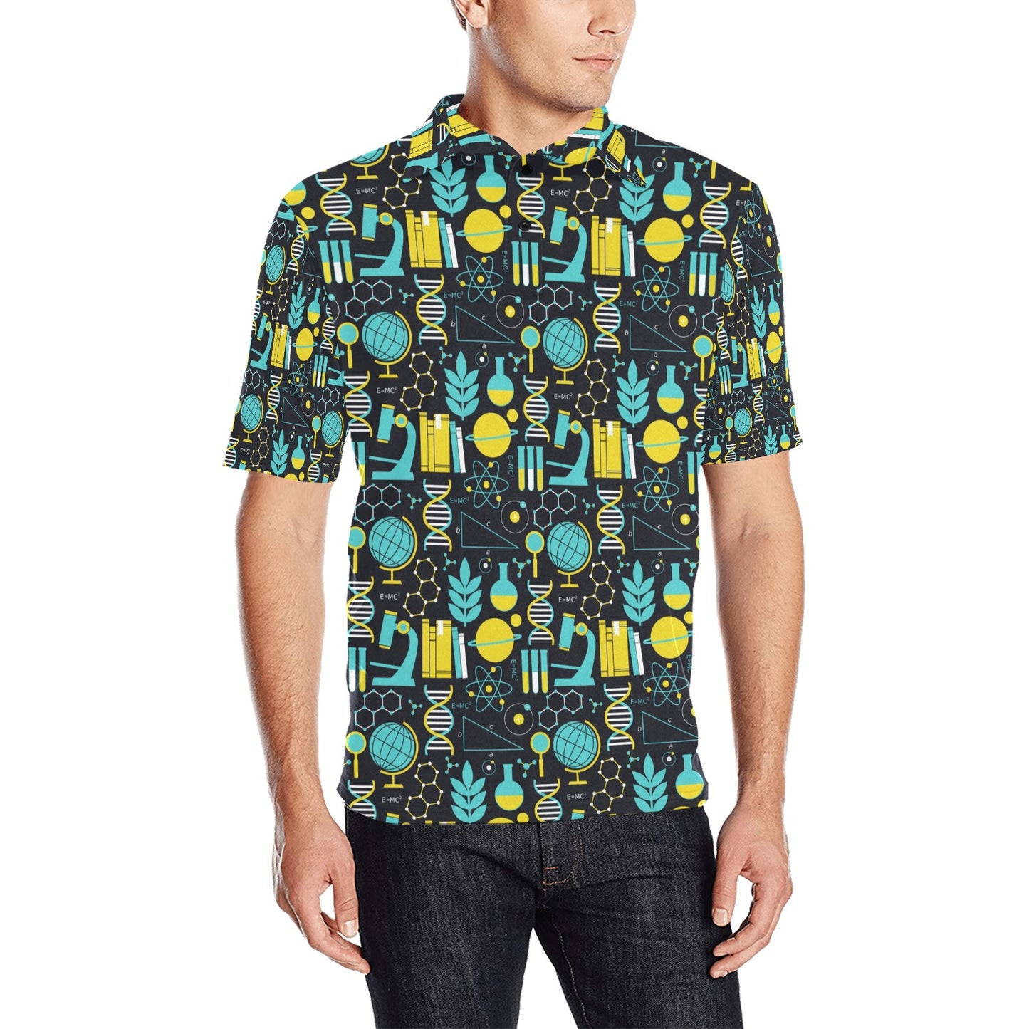 Science Print Design LKS301 Men Polo Shirt