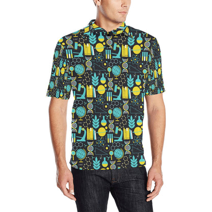 Science Print Design LKS301 Men Polo Shirt