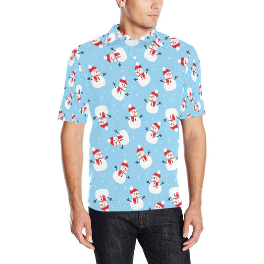 Snowman Print Design LKS305 Men Polo Shirt