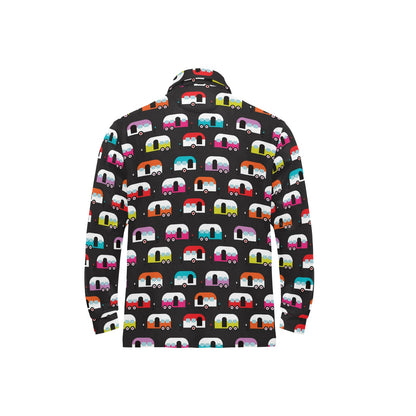 Camper Caravan Pattern Long Sleeve Polo Shirt For Men's